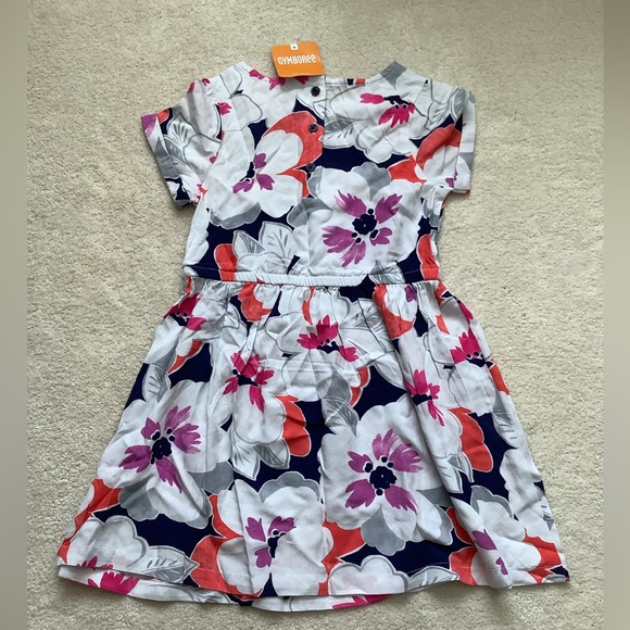 NWT Gymboree Floral Girls Dress Pink, Orange, and Blue 6 - Picture 3 of 4